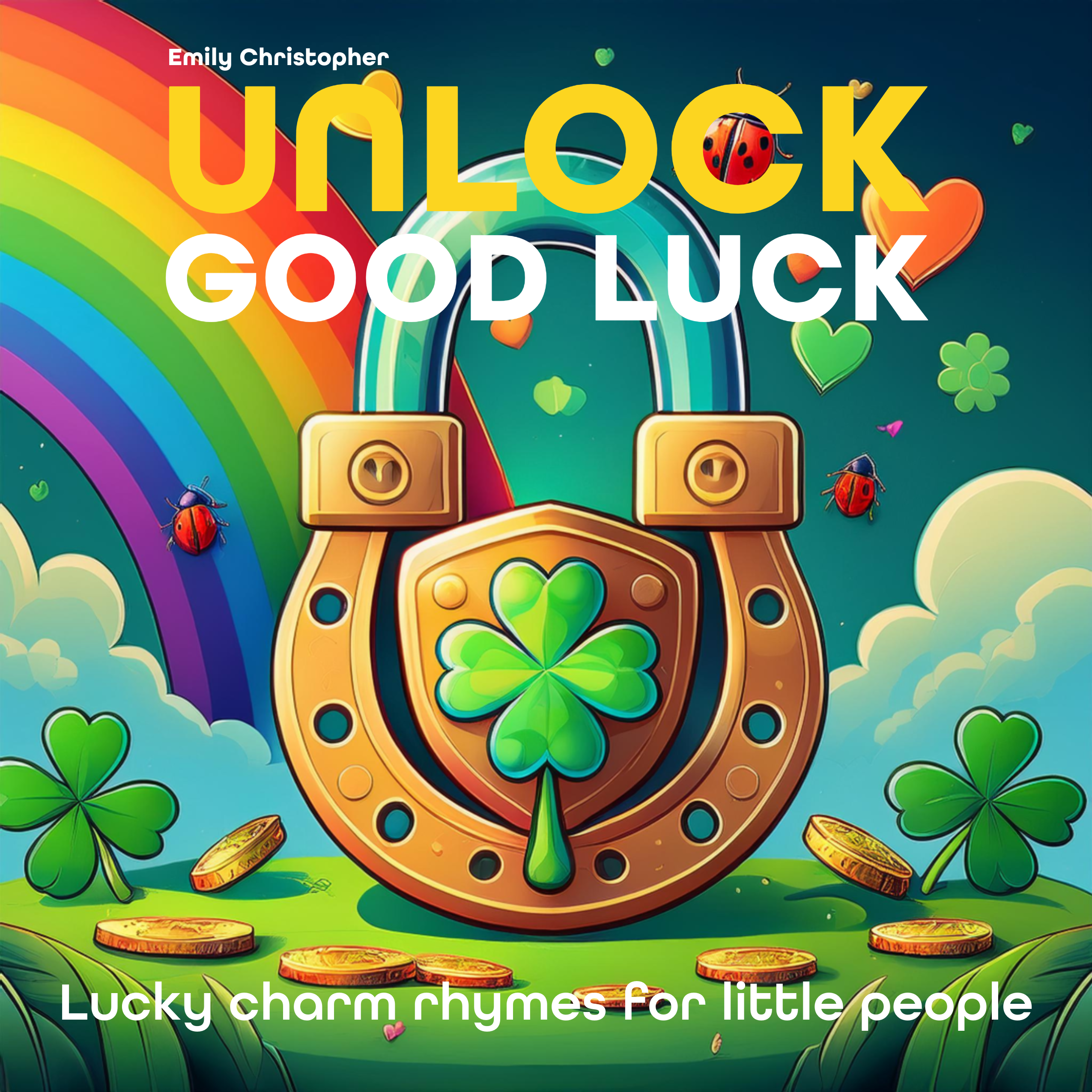 UNLOCK GOOD LUCK - Lucky charm rhymes for little people. By Emily Christopher

A lucky charm rhyming storybook to help teach our little ones about the power of hope and good luck.

From Feng Shui, to wishing wells, to horseshoes and much more, this book is a fun way to keep an open mind, and enjoy encouragement through creative positivity.

Good luck charm book
Luck movie
Feng Shui for babies
Feng Shui for children
Good luck storybook